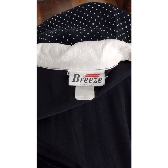 Vintage 80s 90s Black White Swiss Dot Button-Down Tie-Back Midi Dress S/M - Picture 8 of 11